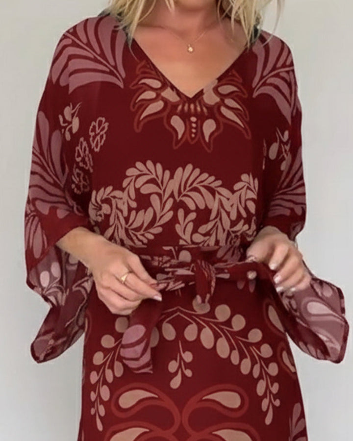 Dress Bohemian V-neck Loose