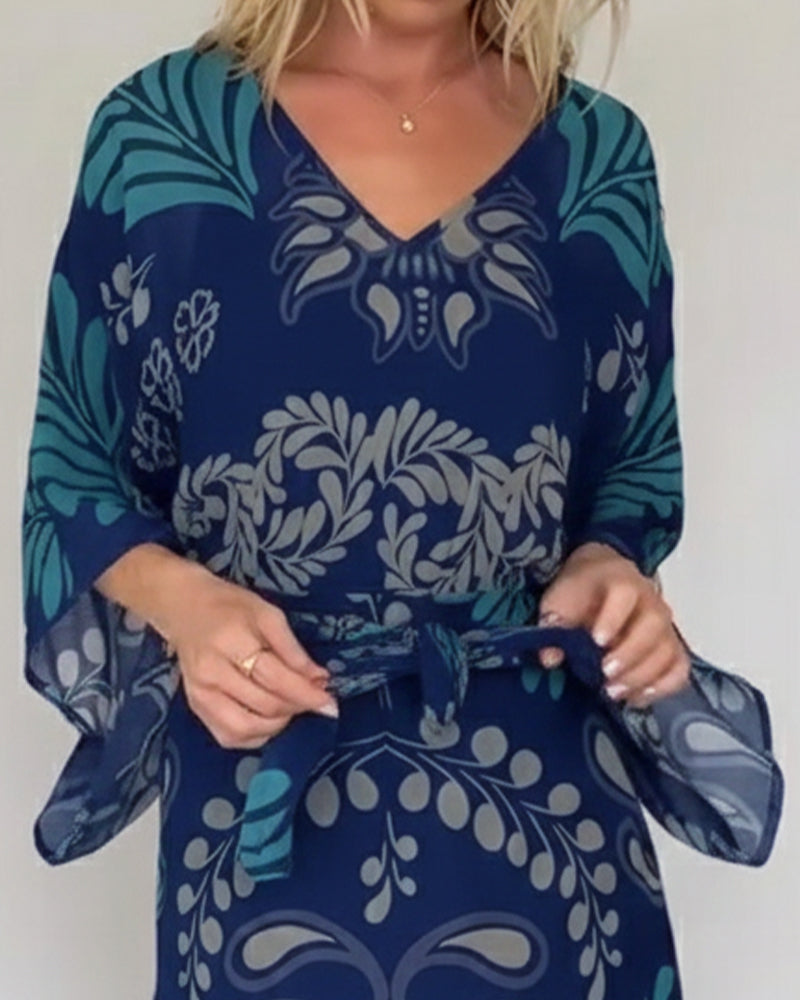 Dress Bohemian V-neck Loose