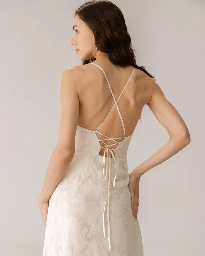 ELARA – JACQUARD SLIP BACKLESS MAXI DRESS
