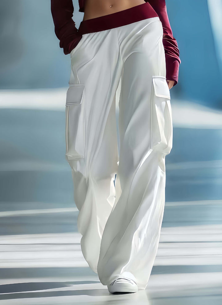 Women's Stylish Casual Dark Blue Off-the-shoulder Top And Trousers Set