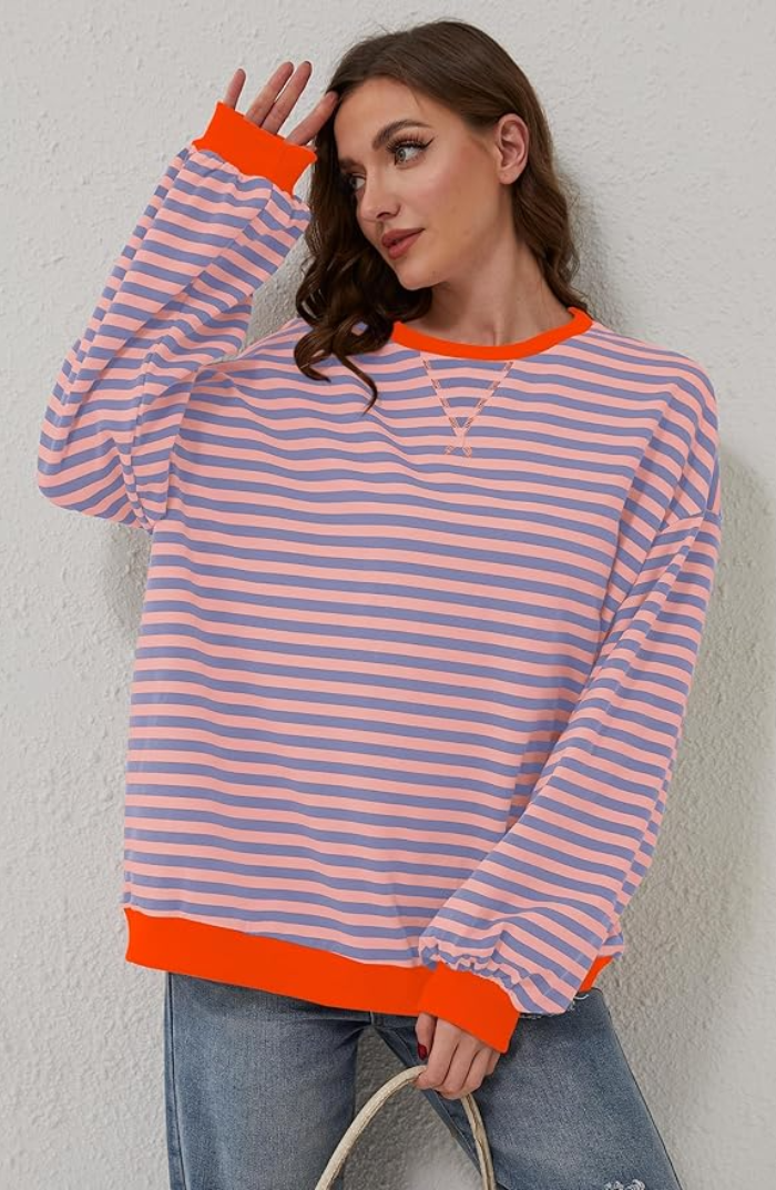 ELVA– STRIPED OVERSIZED SWEATER
