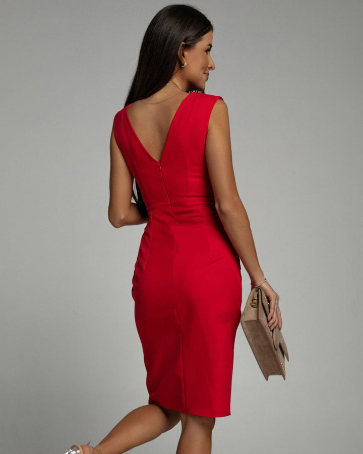 Sophia | Elegant V-Neck Slit Dress
