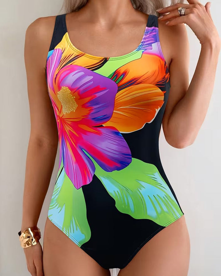 Comfortable Printed One-Piece Swimsuit