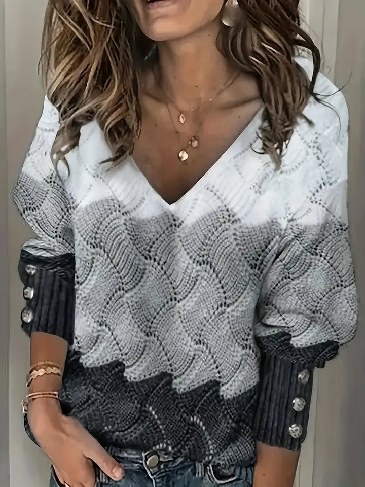 RENILDA – ELEGANT V-NECK KNITTED SWEATER