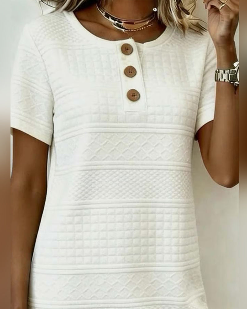 Dress Button Jacquard Straight