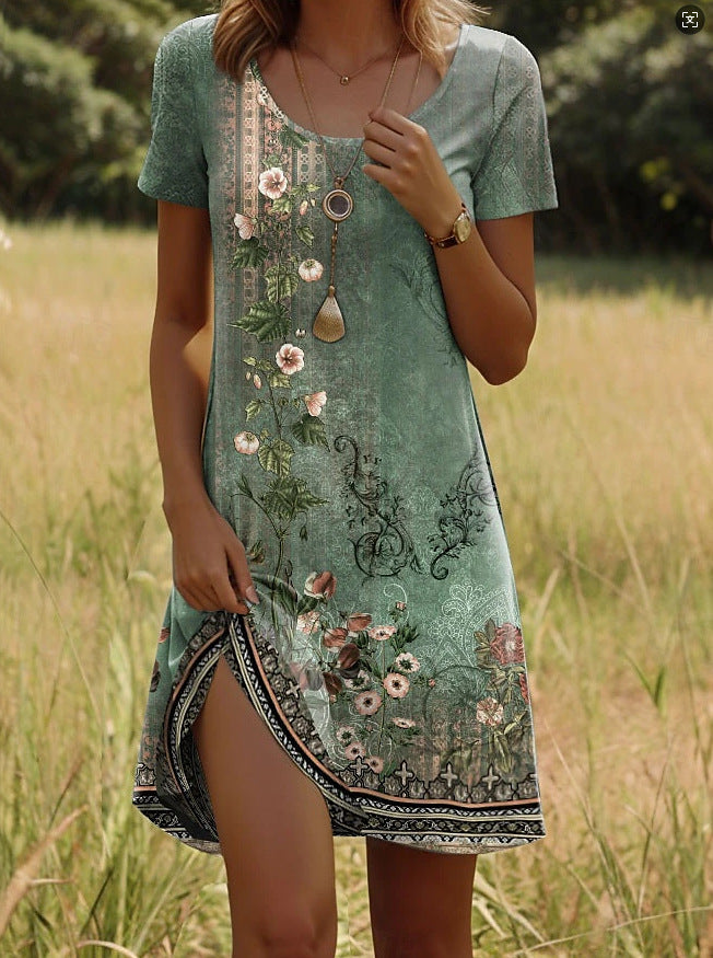 ELARA - TRENDY ETHNIC PRINTED SUMMER DRESS