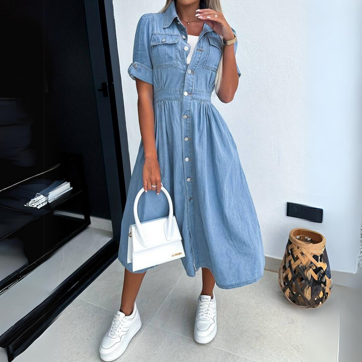OVELYN – TRENDY DENIM DRESS