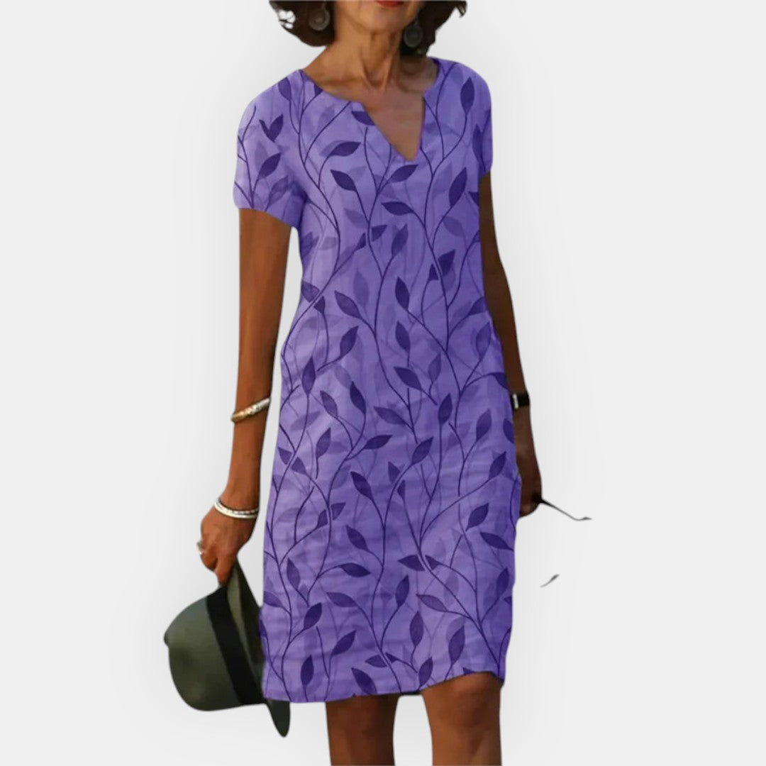 ARIENNA – EASY V-NECK CASUAL DRESS