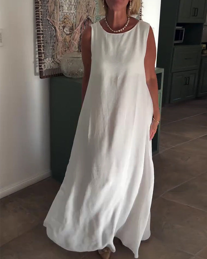 Sleeveless Loose Draped Long Dress