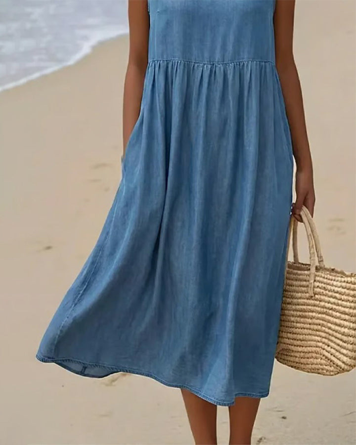 Sleeveless Casual Denim Dress