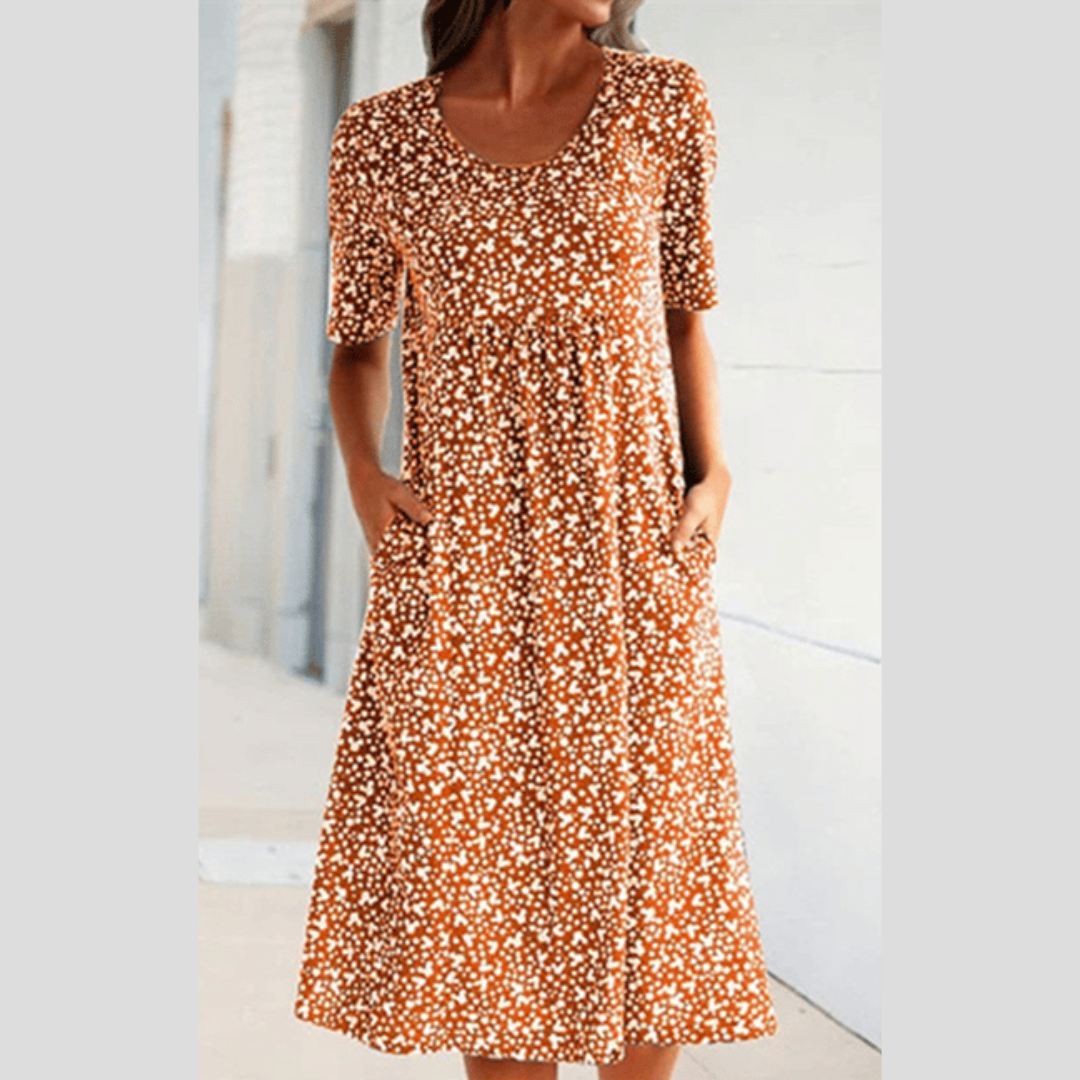 ODALYS – STYLISH FLORAL PRINT MIDI DRESS