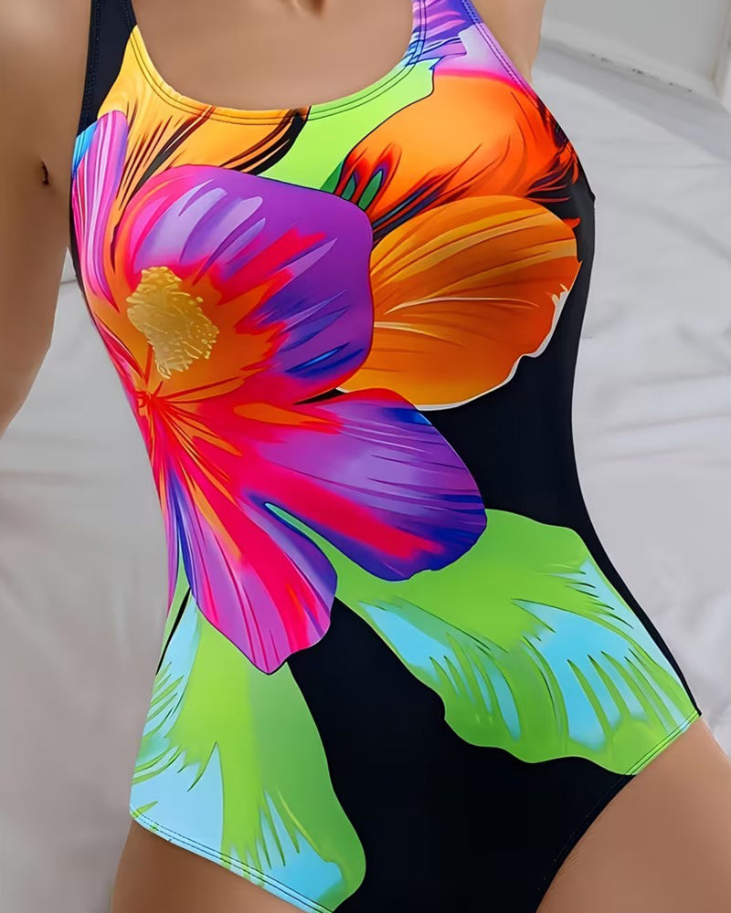 Comfortable Printed One-Piece Swimsuit