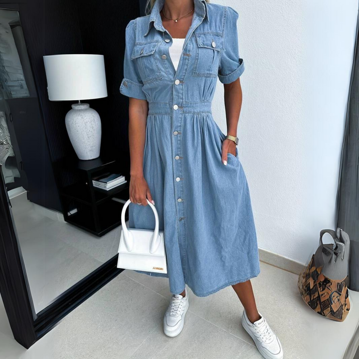 OVELYN – TRENDY DENIM DRESS