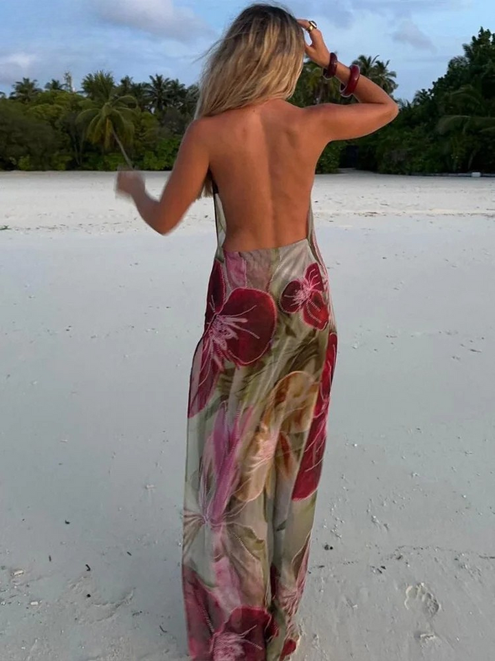 Isla - Backless Chiffon Maxi Dress