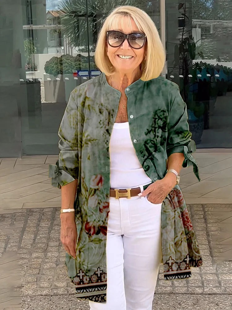 MYLA-ROSE – BOW SLEEVE PRINTED COTTON JACKET