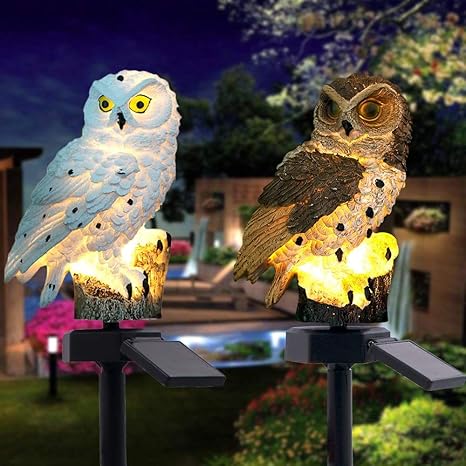 Solar-Powered Garden Lamp Shaped Like an Owl