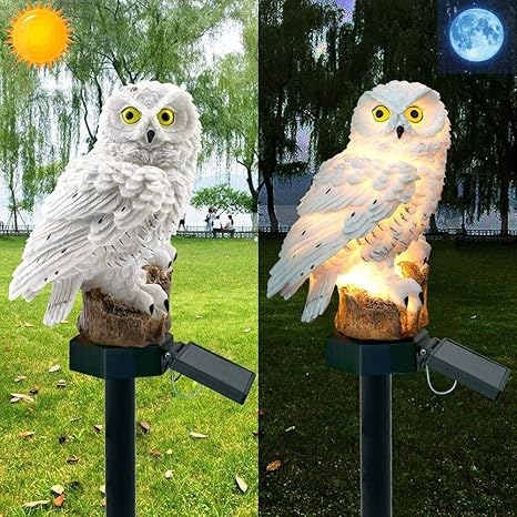 Solar-Powered Garden Lamp Shaped Like an Owl