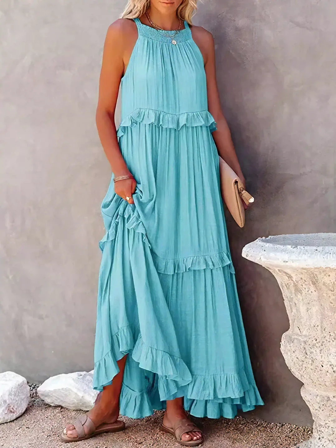 Mabel - Ruffle Breeze Maxi Dress