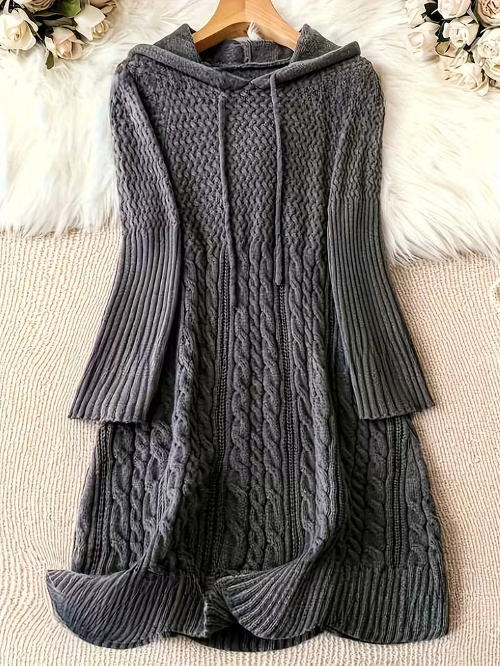JAKYNTA – CASUAL HOODED SWEATER DRESS