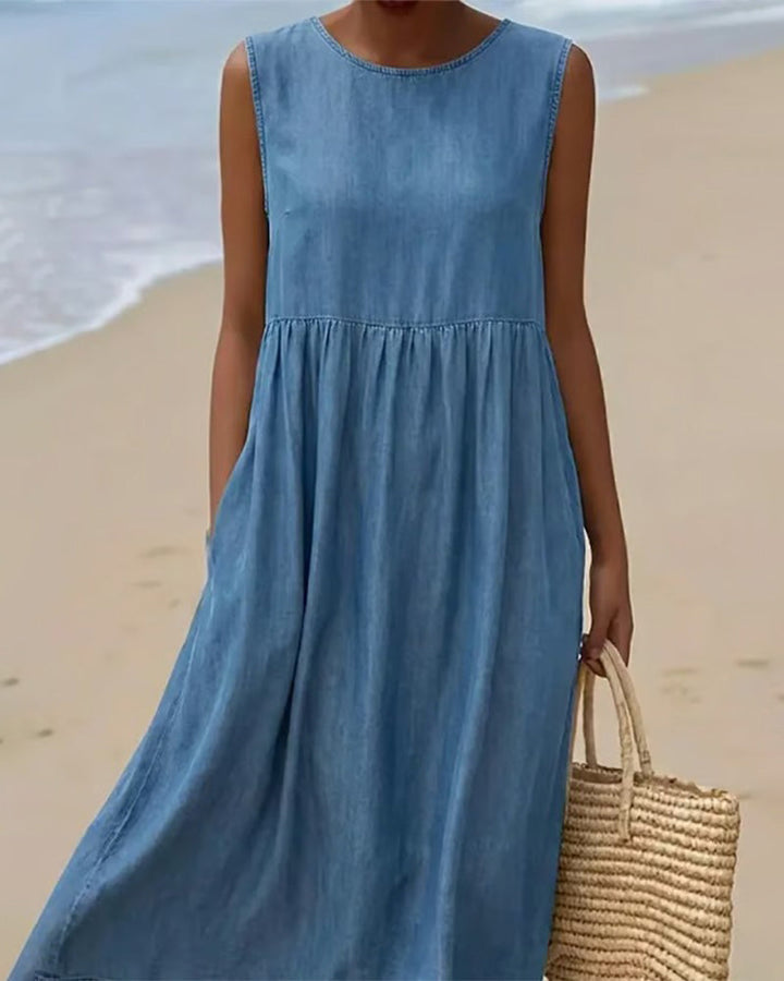 Sleeveless Casual Denim Dress