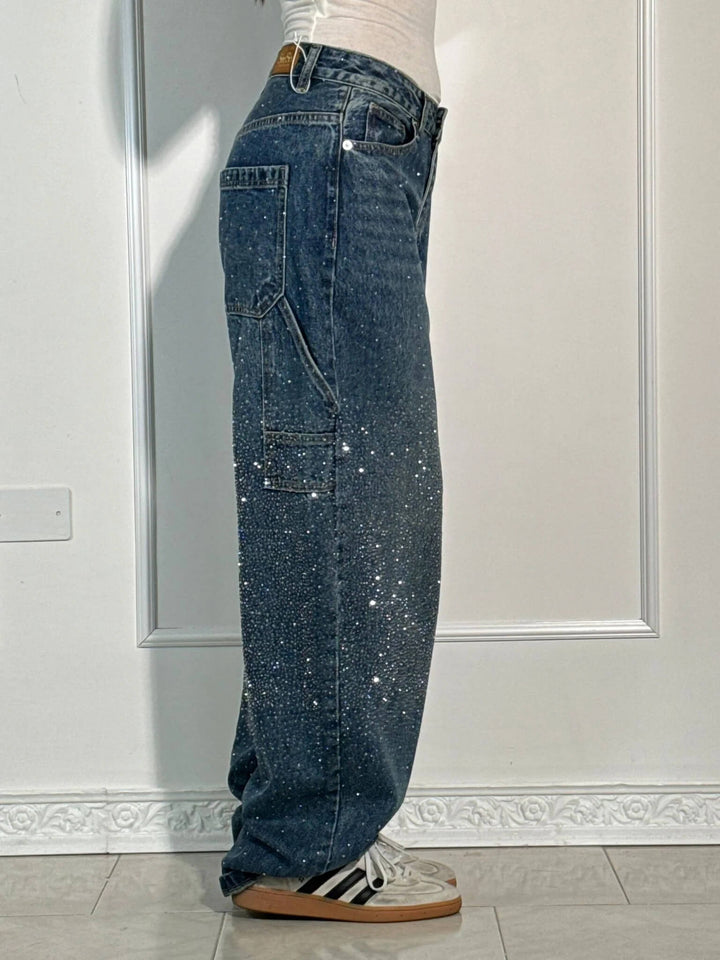 Victoria - High-Waist Glitter Jeans