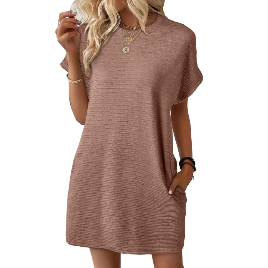 ROMINA – CASUAL MINIMALIST ROUND NECK SUMMER DRESS