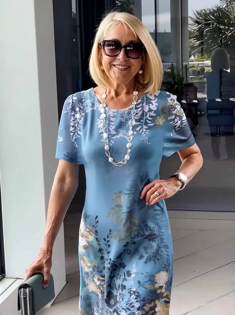 SHIRA – COMFORTABLE LOOSE PRINTED MEDIUM DRESS