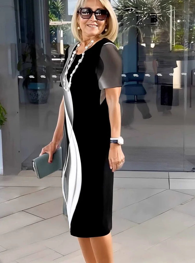 SHIRA – COMFORTABLE LOOSE PRINTED MEDIUM DRESS