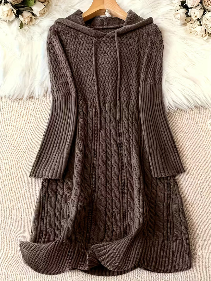 JAKYNTA – CASUAL HOODED SWEATER DRESS