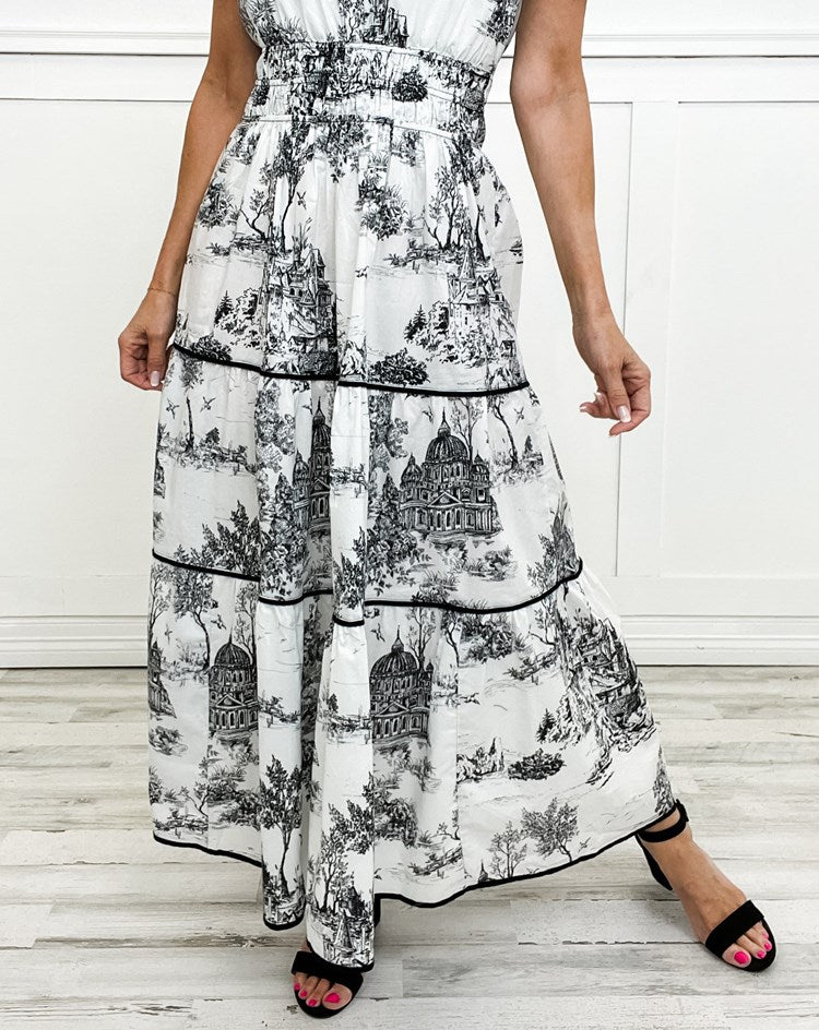 ILLYRIA – FLOWY TOILE PRINT MAXI FOR TIMELESS STYLE