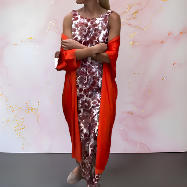 VIRELLISSE – ELEGANT DRESS WITH MATCHING CARDIGAN