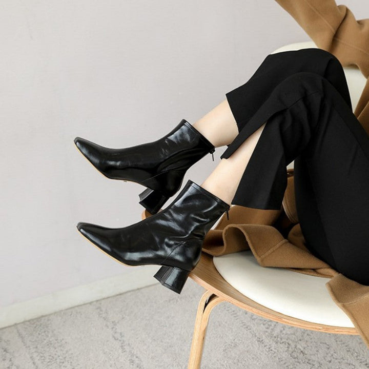 CLASSIC BLOCK-HEEL ANKLE BOOTS