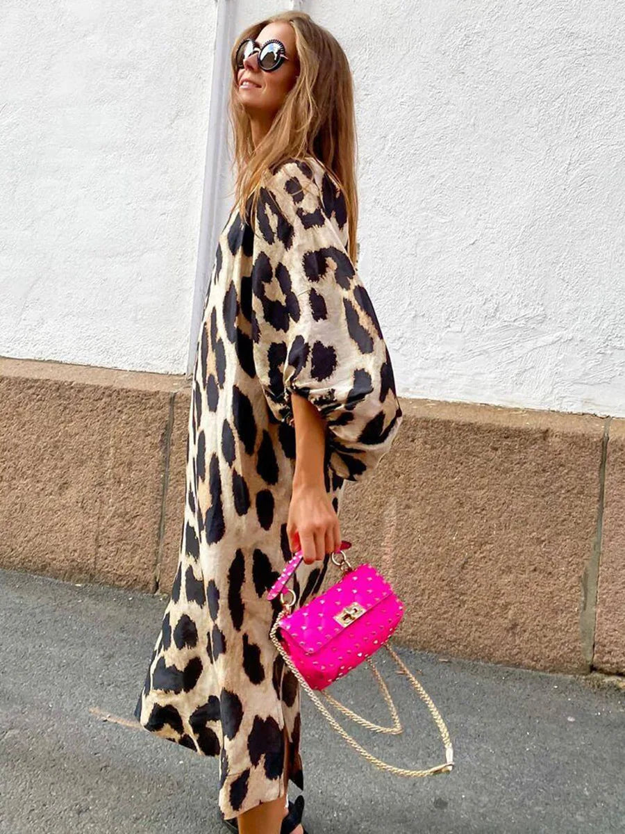 NORI – LEOPARD PRINT MAXI DRESS