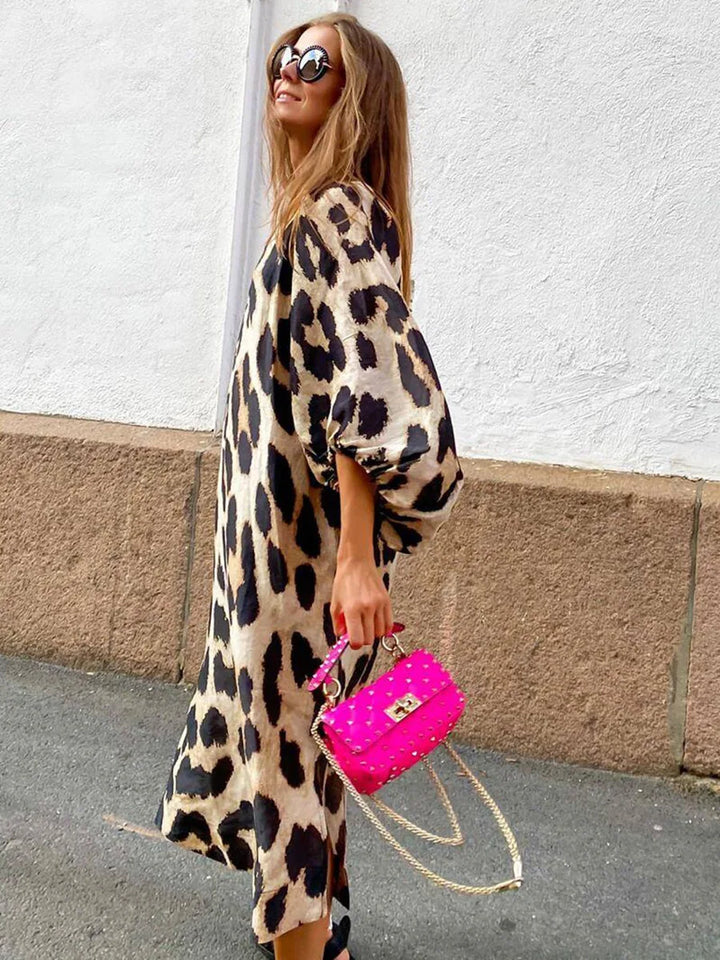 NORI – LEOPARD PRINT MAXI DRESS