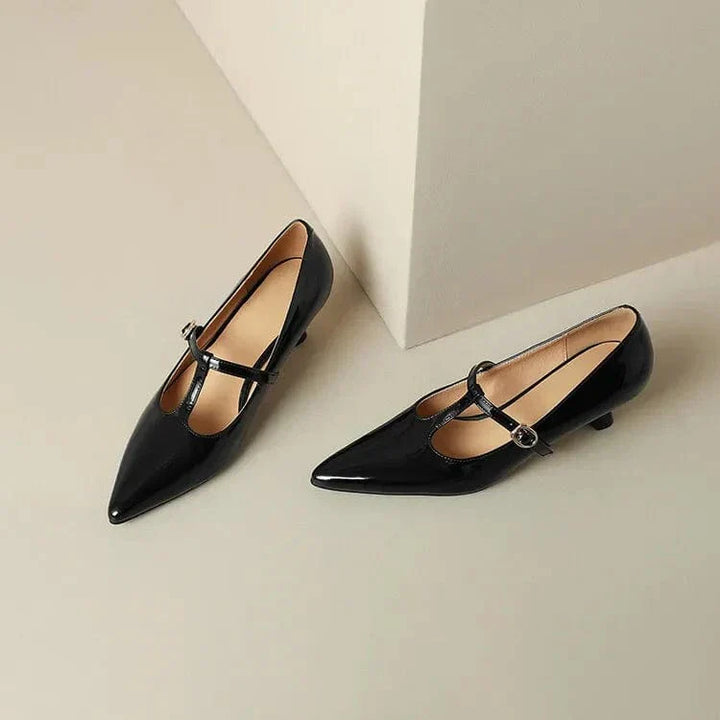 SOLENELLE – OLYSA PATENT LEATHER KITTEN HEELS