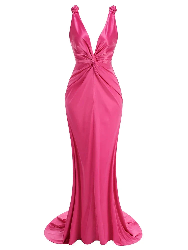 Zoey - Sleek Pleated Sleeveless Maxi Dress