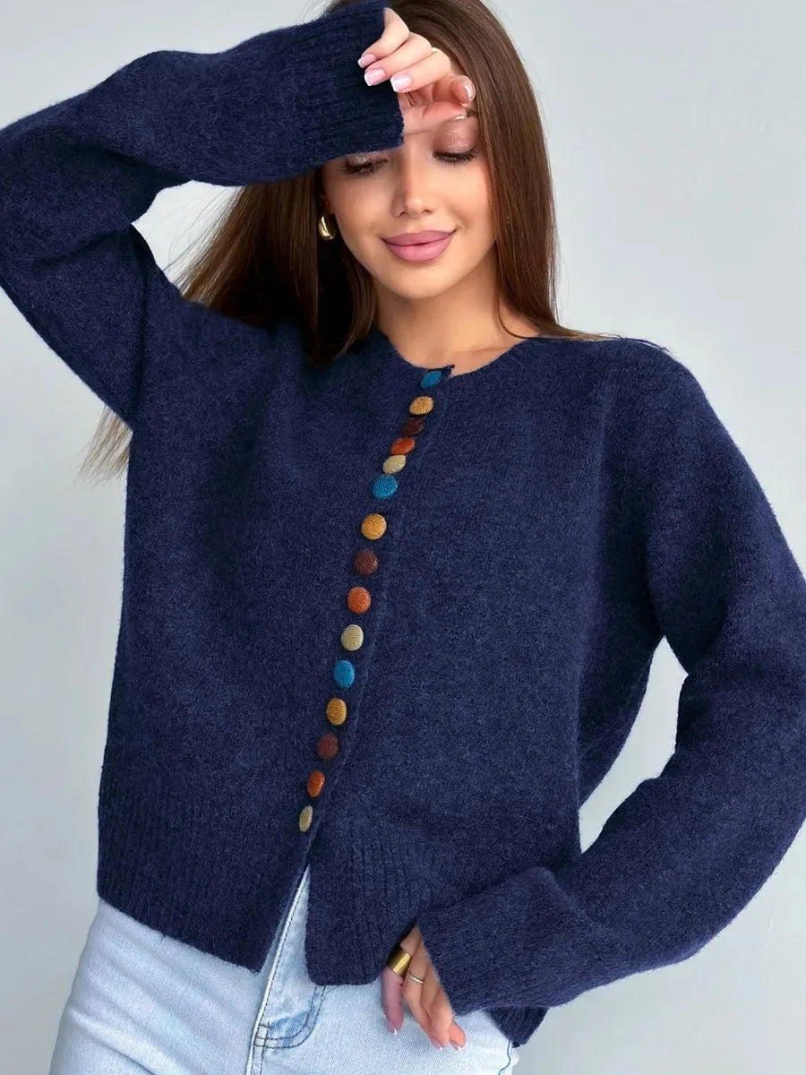 THE NOELLE - BUTTON-ACCENT CARDIGAN