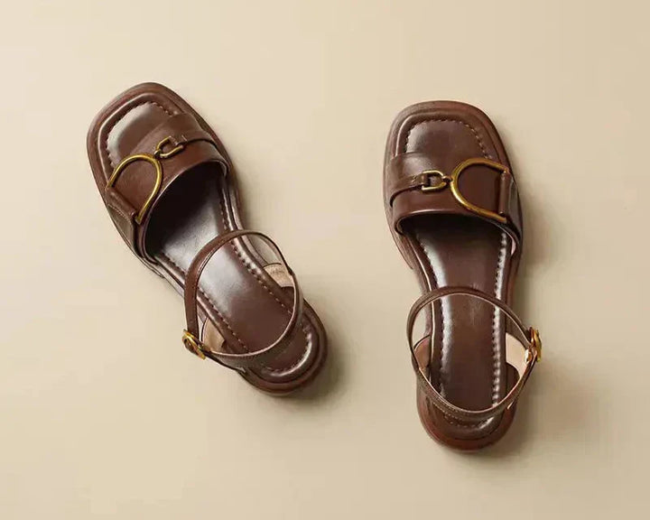 Amara - Buckled Flat Sandals