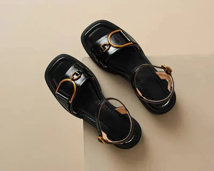 Amara - Buckled Flat Sandals
