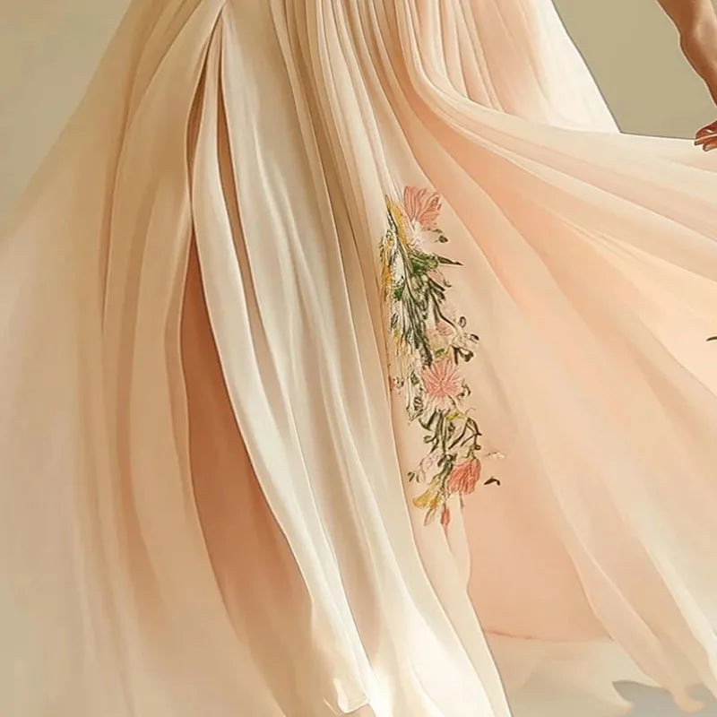 LUMIELLA – ELEGANT HIGH WAIST V-NECK PARTY DRESS