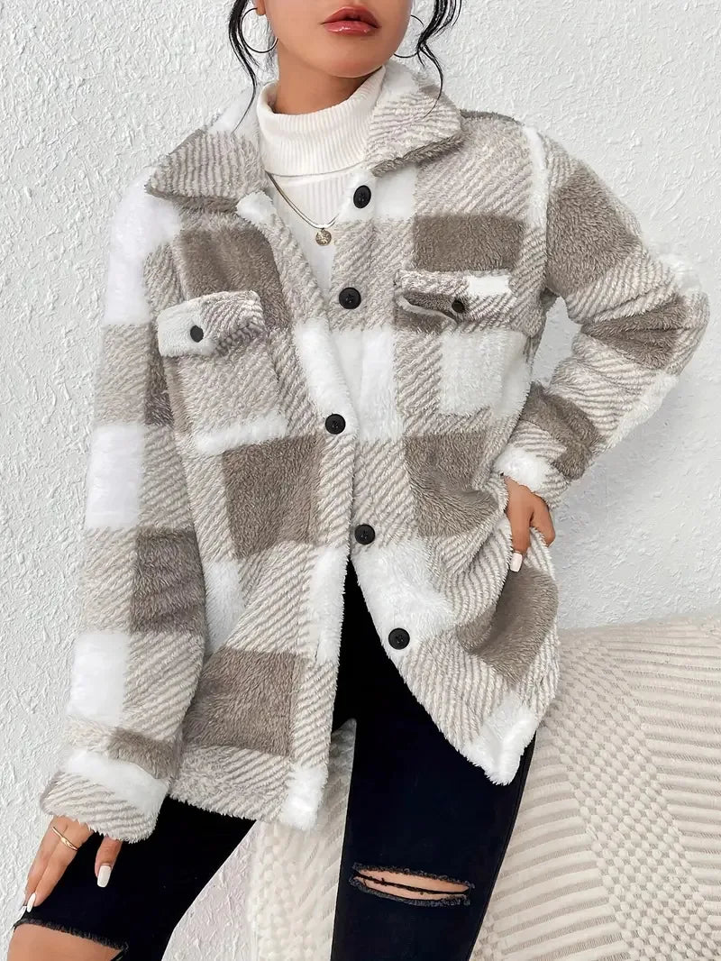 CALENIRAE – STYLISH PLAID FLEECE JACKET