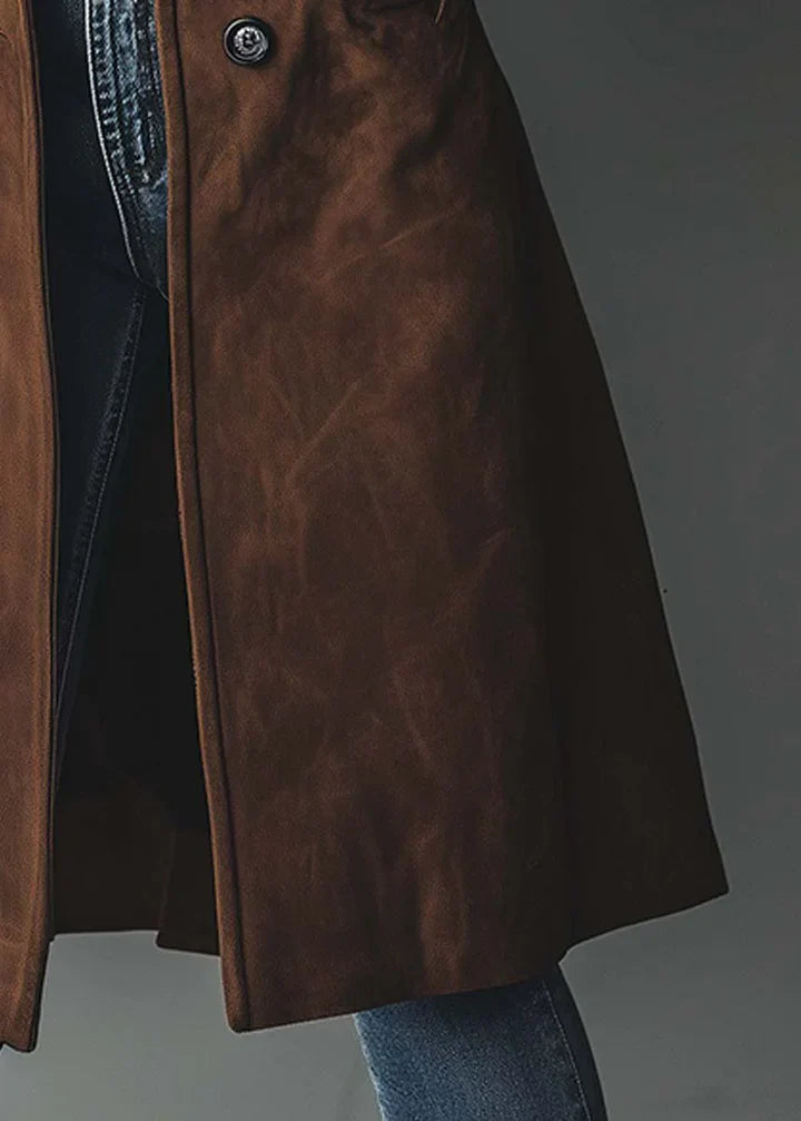 Elegant Suede Effect Coat