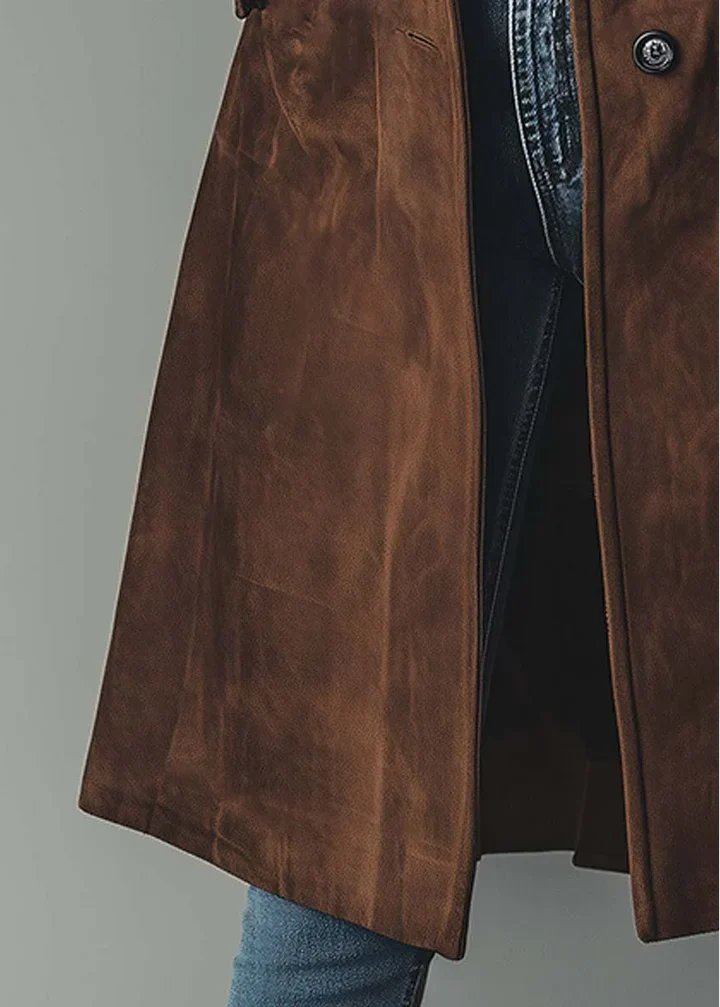 Elegant Suede Effect Coat