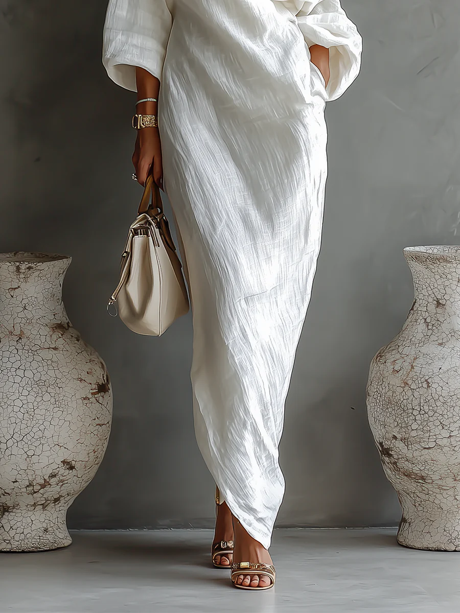 Nerina | Elegant and Flowing One Shoulder Maxi Dress