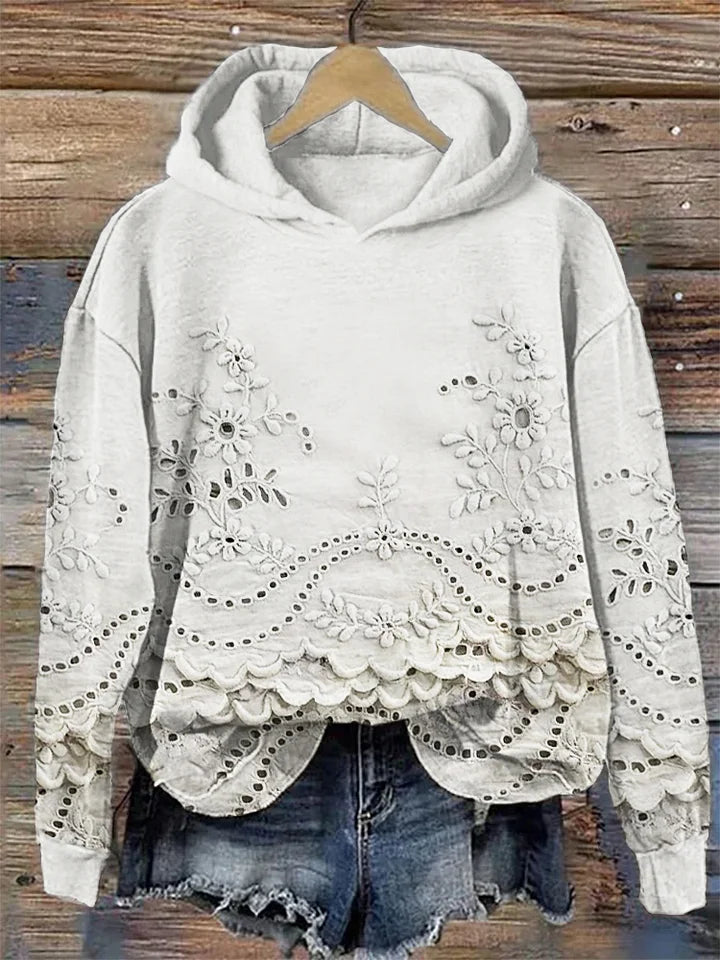 LINDA – SWEATER WITH LACE DETAILS