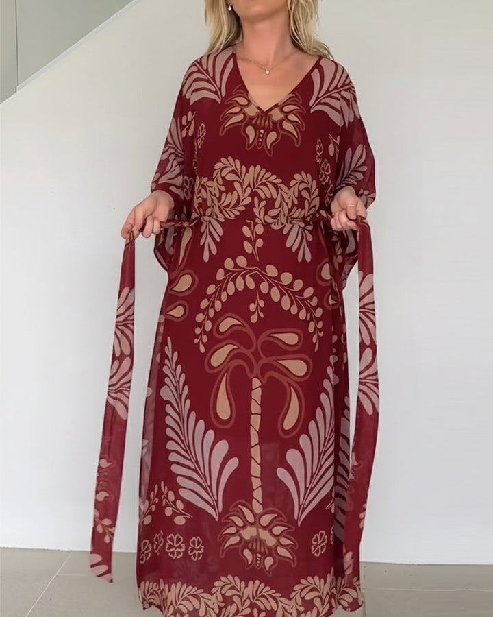 Dress Bohemian V-neck Loose