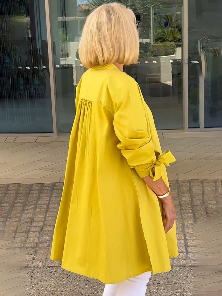 ELLARIA – GATHERED BACK COTTON SHIRT JACKET