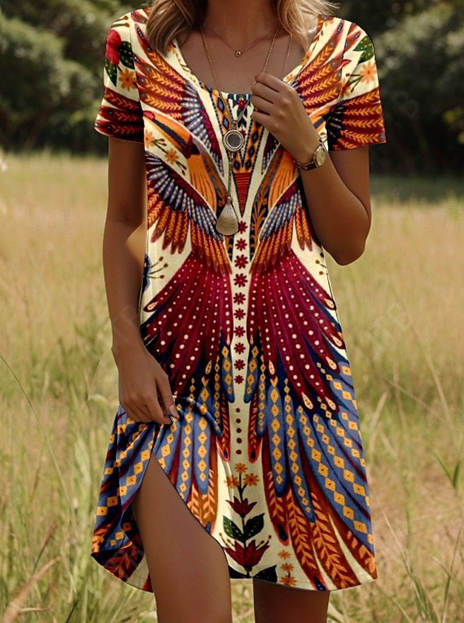 ELARA - TRENDY ETHNIC PRINTED SUMMER DRESS