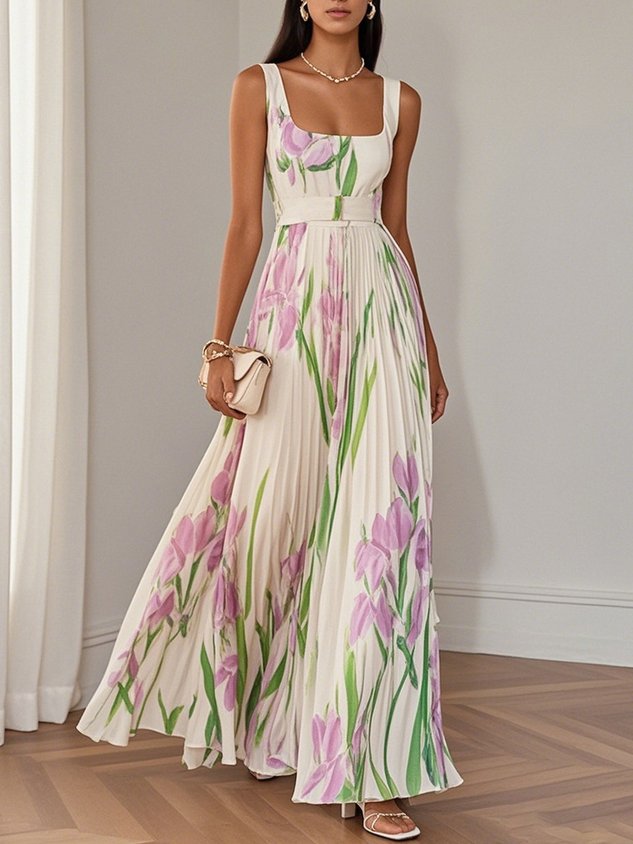 Orynellea – Elegant Pleated Maxi Dress