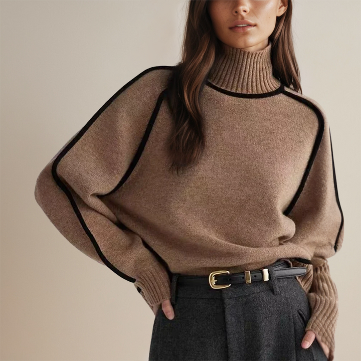 Ava - Luxurious Turtleneck with Contrasting Details